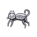 Skeleton Cat Enamel Pin - Black Cat Pin
