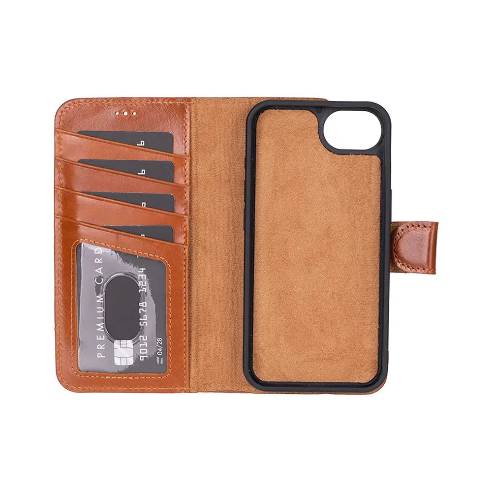 iPhone 16E Leather Wallet Case Detachable RFID – Magic Series