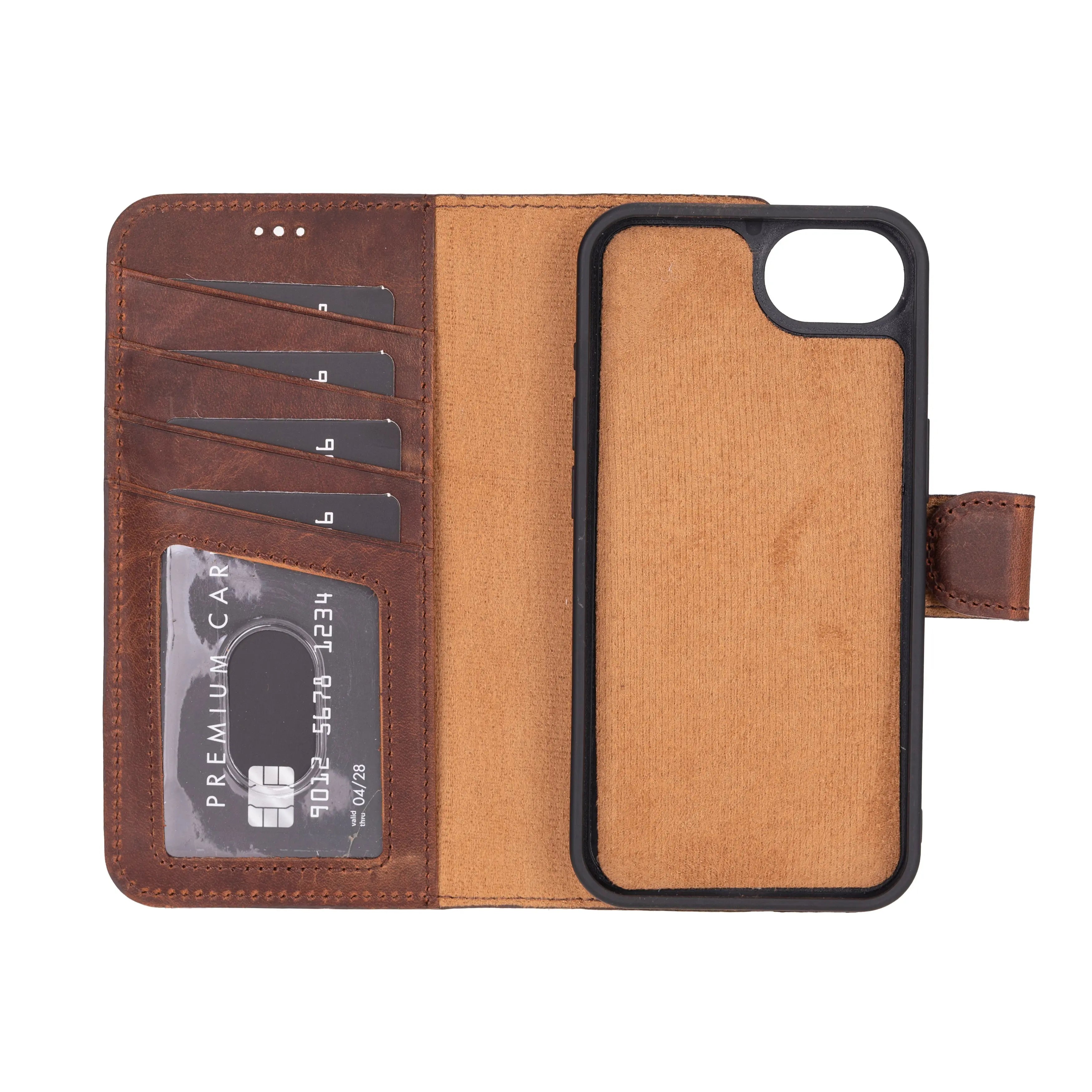 iPhone 16E Leather Wallet Case Detachable RFID – Magic Series