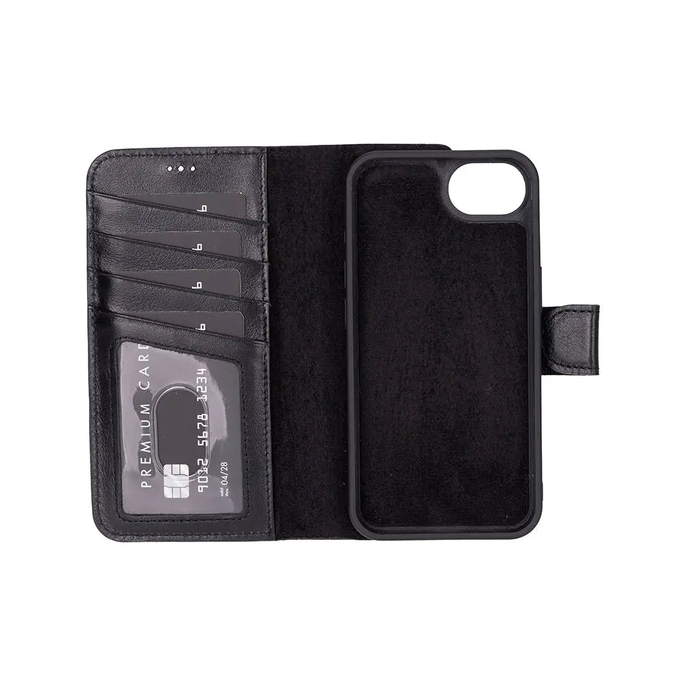 iPhone 16E Leather Wallet Case Detachable RFID – Magic Series