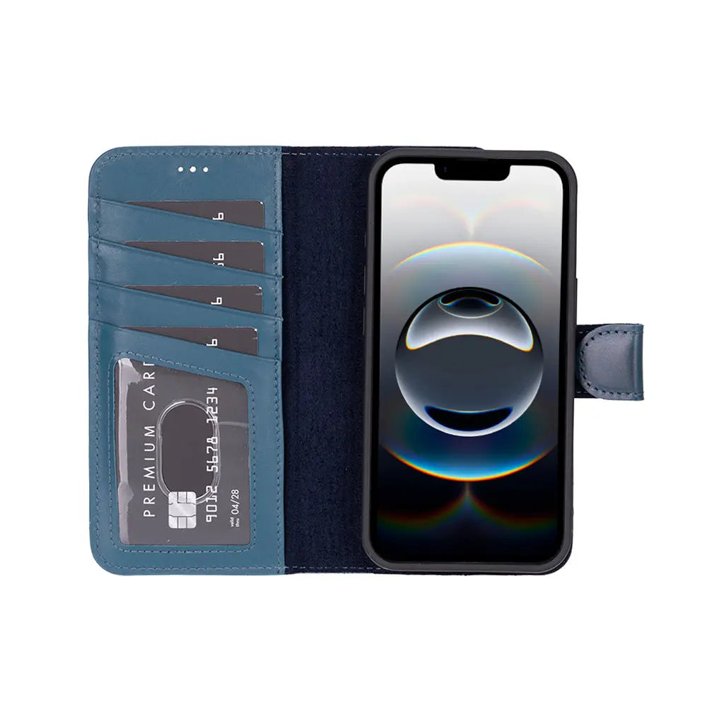 iPhone 16E Leather Wallet Case Detachable RFID – Magic Series
