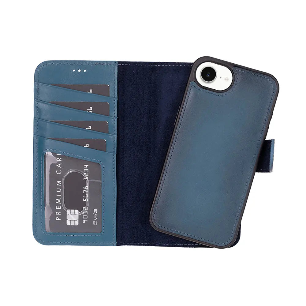 iPhone 16E Leather Wallet Case Detachable RFID – Magic Series