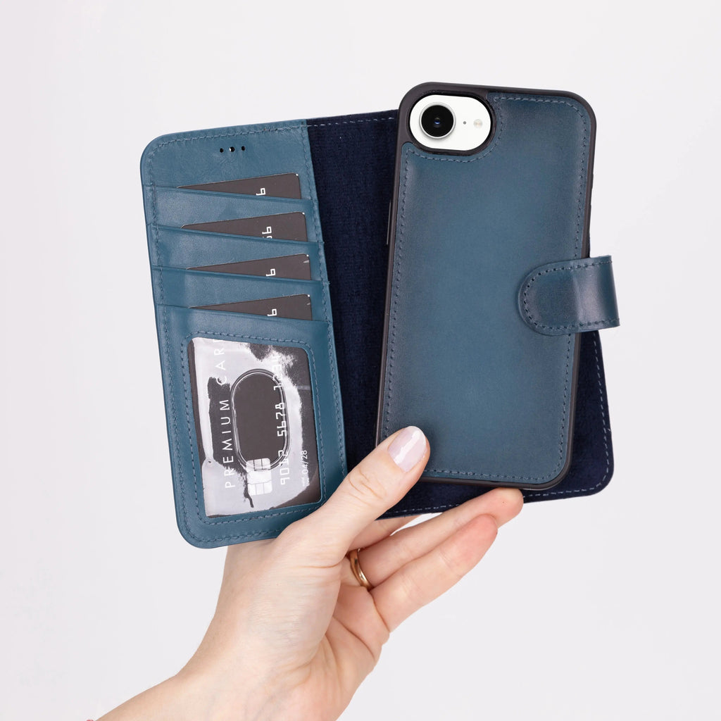 iPhone 16E Leather Wallet Case Detachable RFID – Magic Series