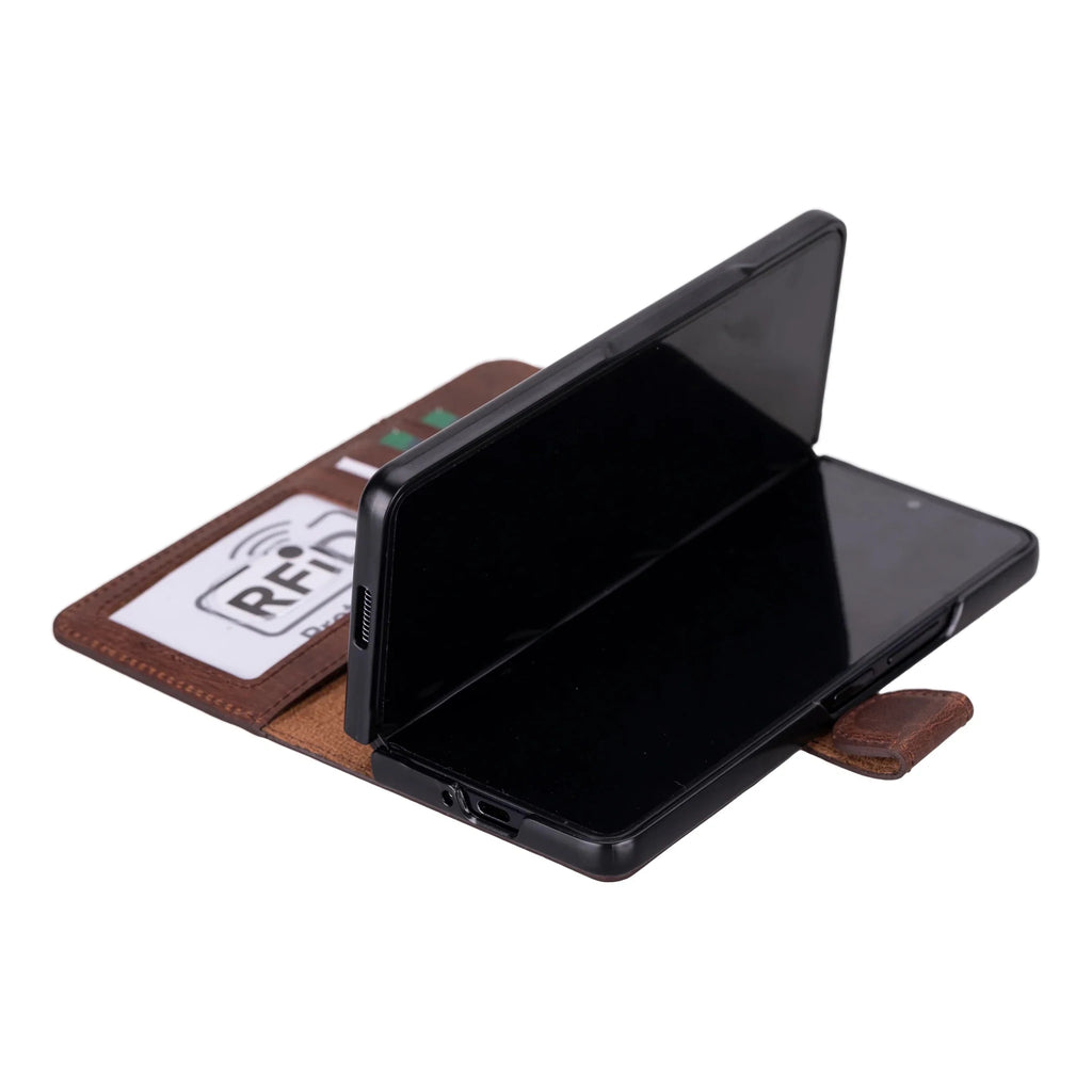 Google Pixel 10 Pro Fold Leather Folio Wallet Case RFID – Wallet ID