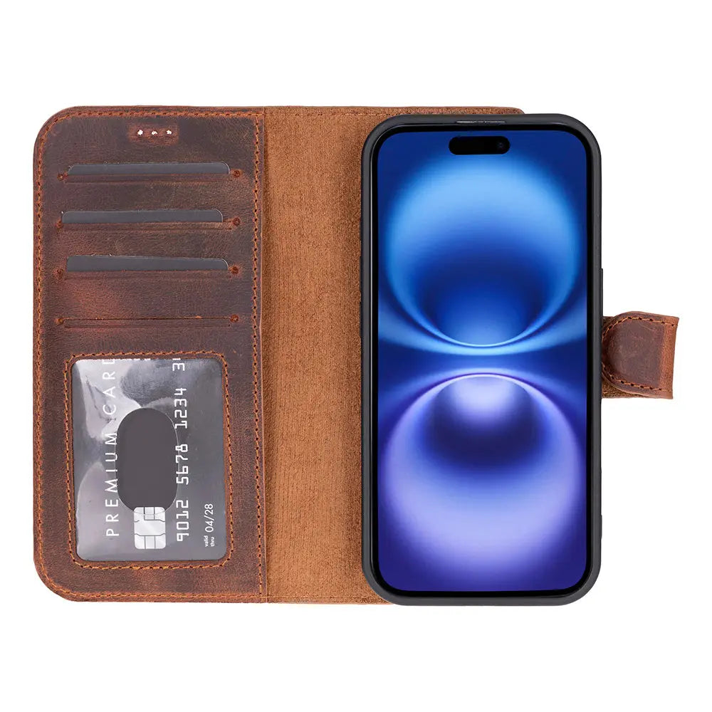 iPhone 17 Leather Wallet Case Detachable RFID MagSafe – Magic Series