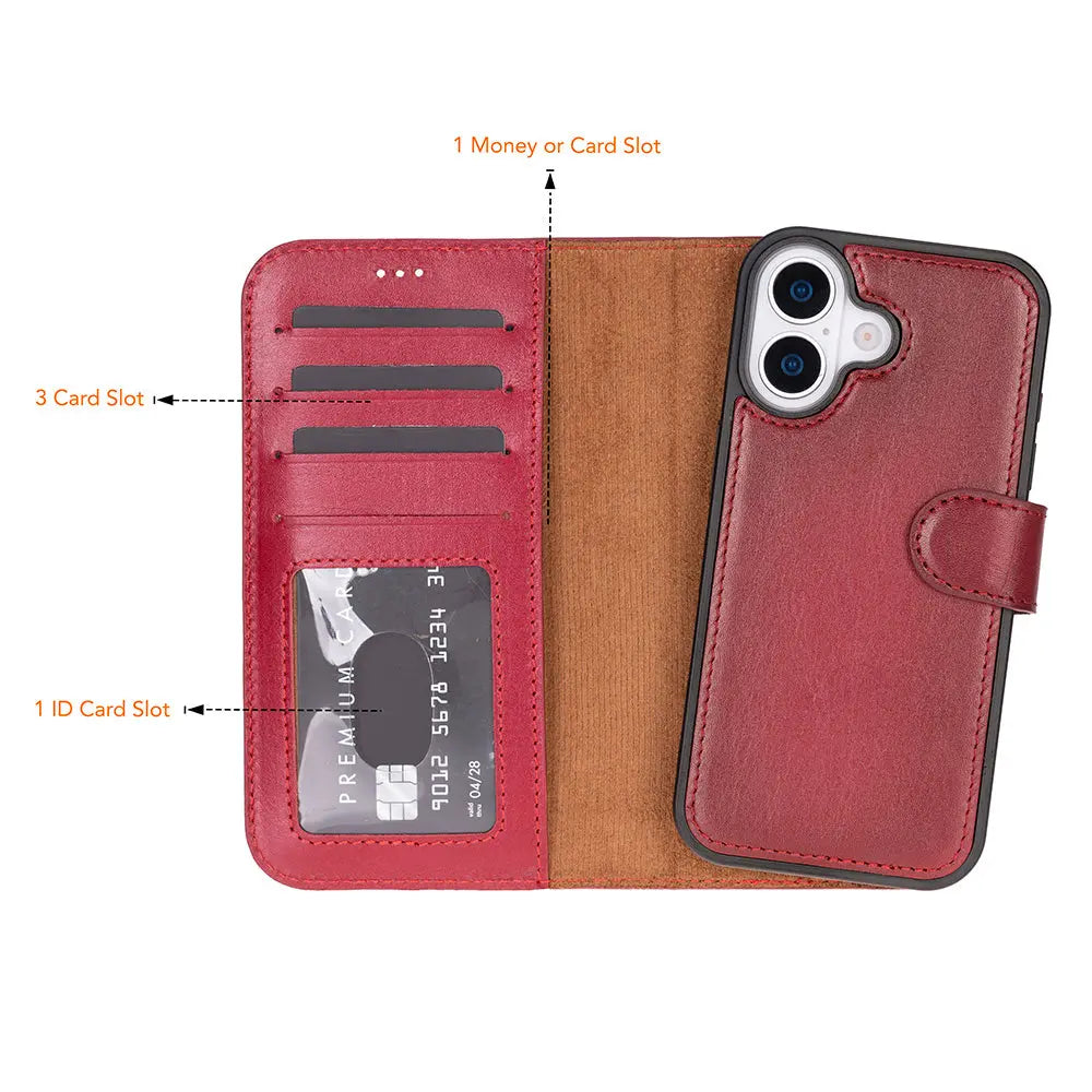 iPhone 17 Leather Wallet Case Detachable RFID MagSafe – Magic Series