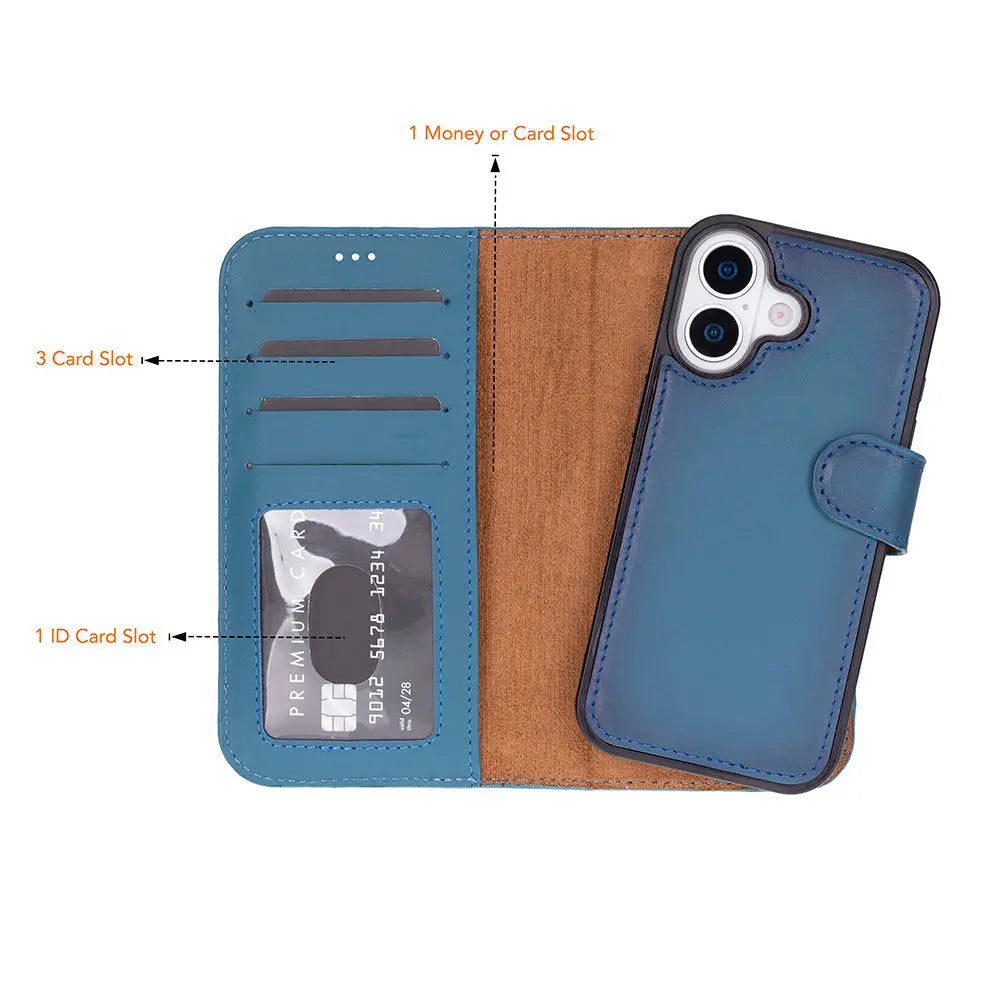iPhone 17 Leather Wallet Case Detachable RFID MagSafe – Magic Series