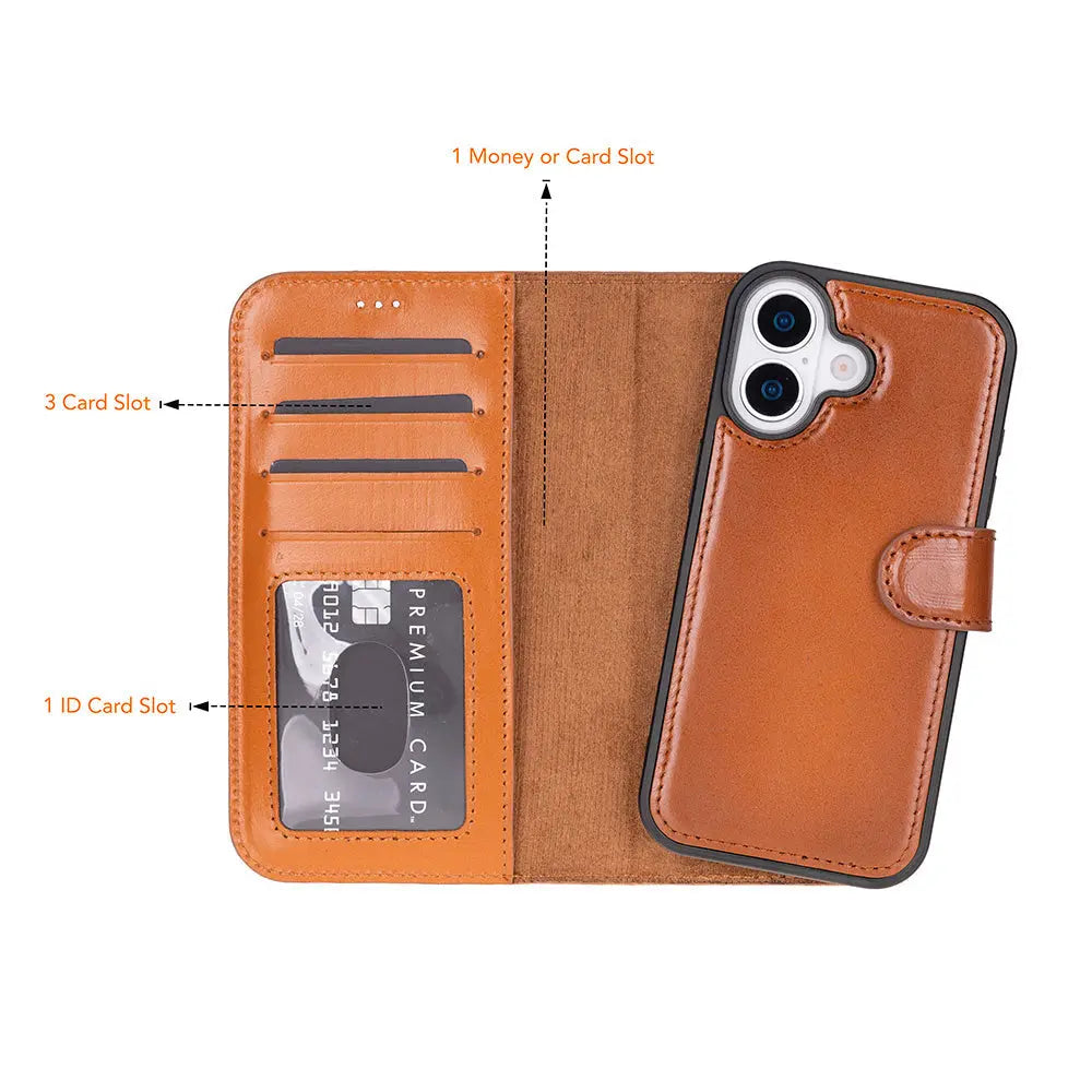 iPhone 17 Leather Wallet Case Detachable RFID MagSafe – Magic Series