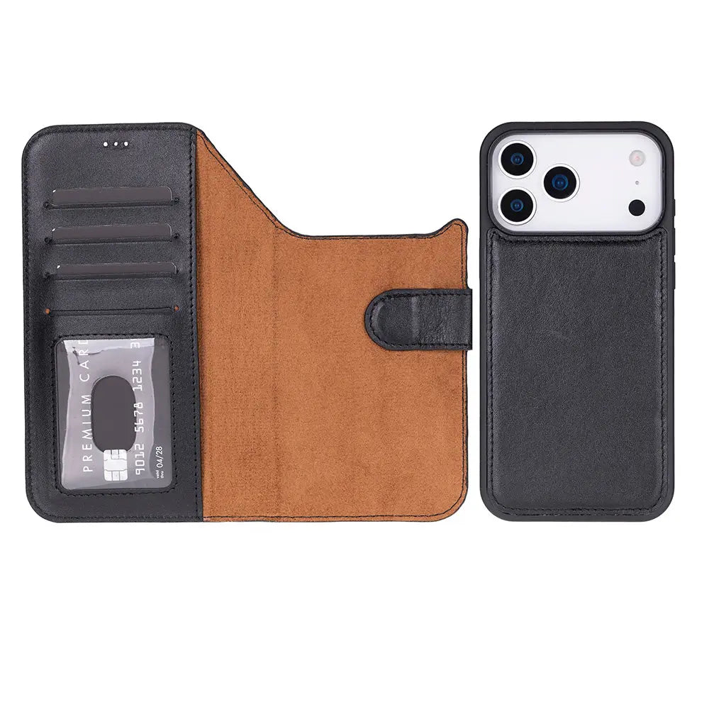 iPhone 17 Pro Leather Wallet Case Detachable RFID MagSafe – Magic Series