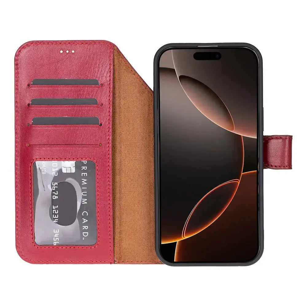 iPhone 17 Pro Leather Wallet Case Detachable RFID MagSafe – Magic Series