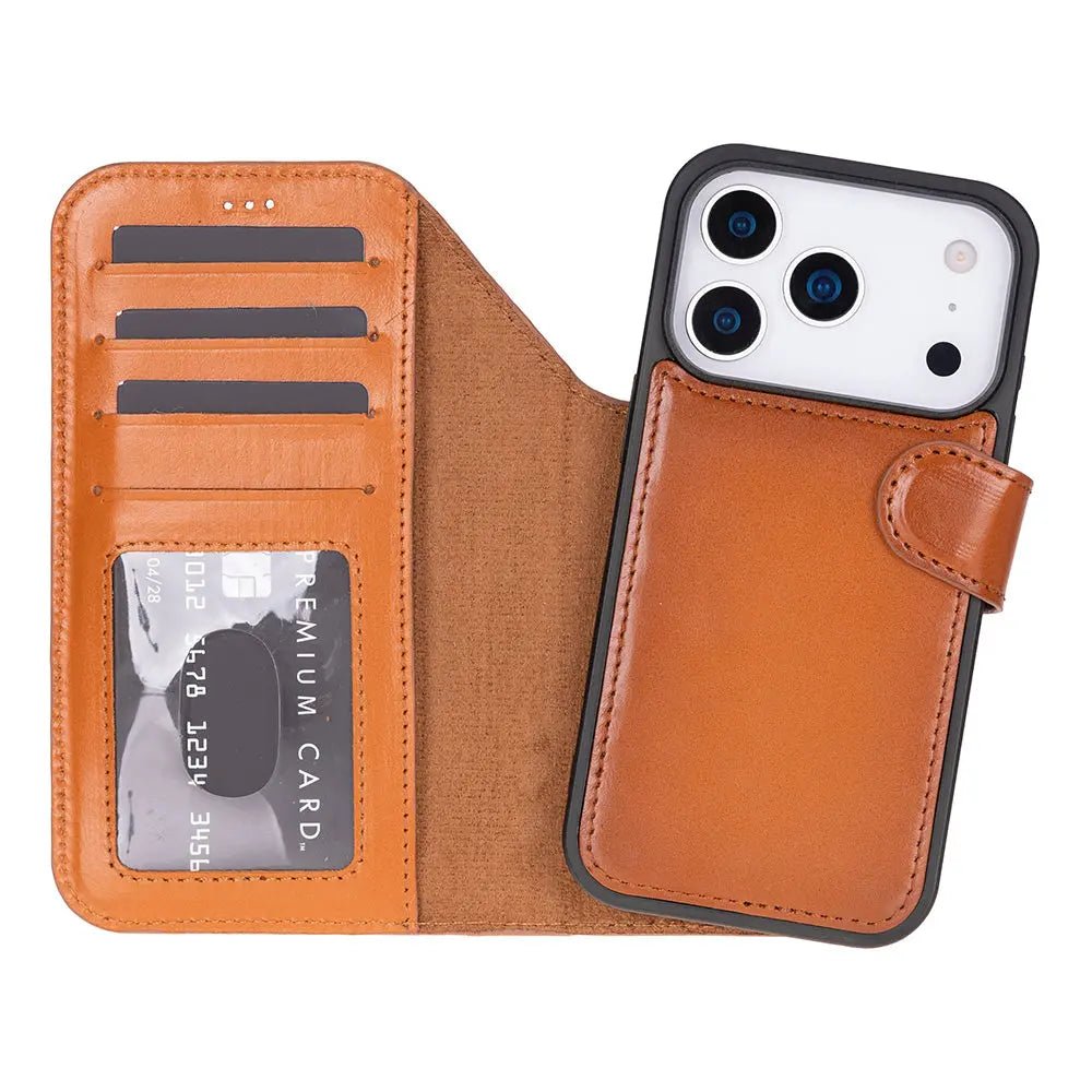 iPhone 17 Pro Leather Wallet Case Detachable RFID MagSafe – Magic Series