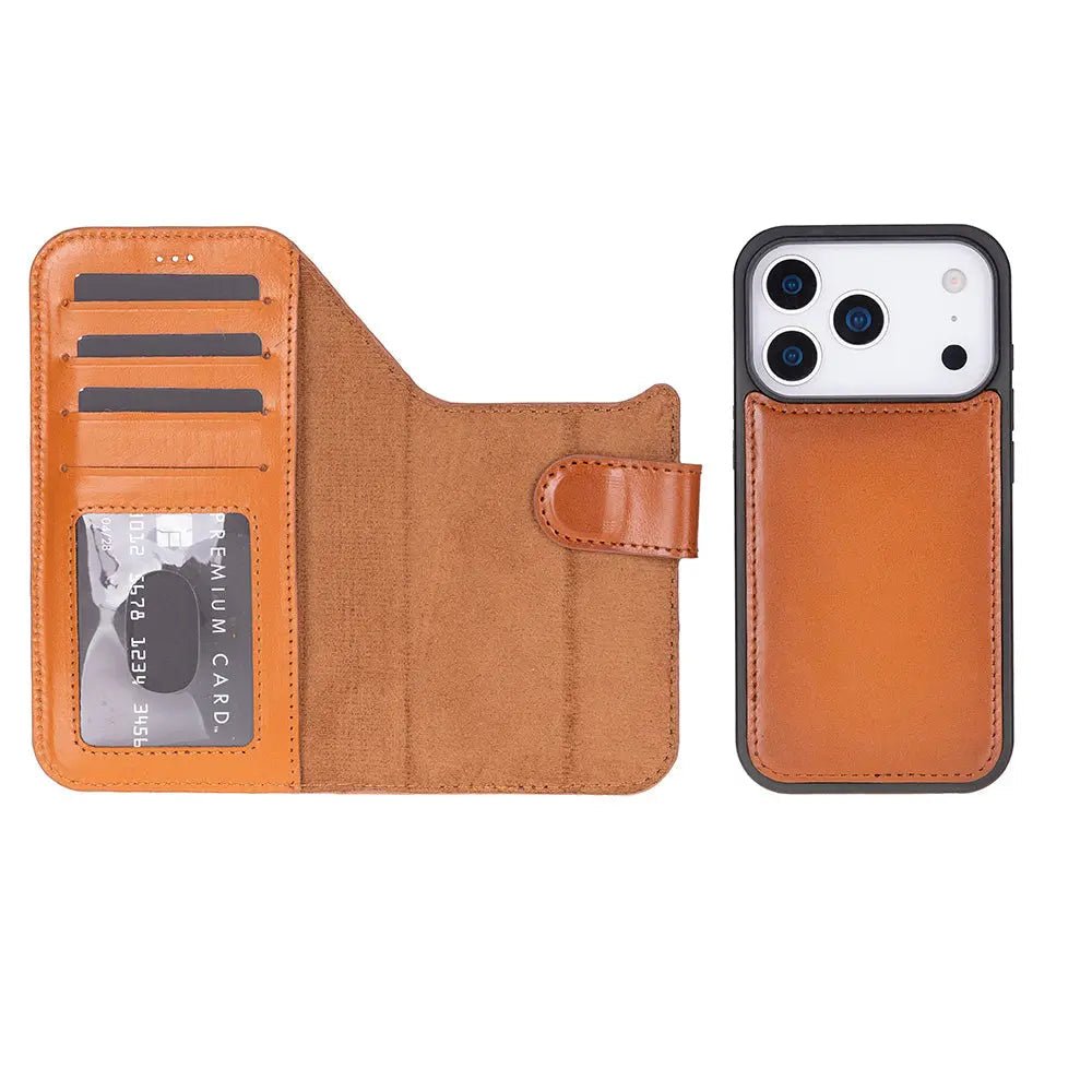 iPhone 17 Pro Max Leather Wallet Case Detachable RFID MagSafe – Magic Series