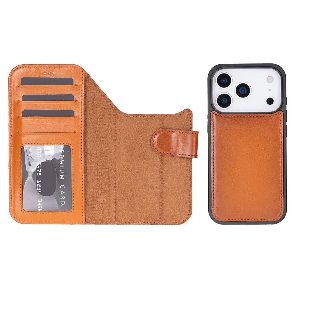 iPhone 17 Pro Leather Wallet Case Detachable RFID MagSafe – Magic Series