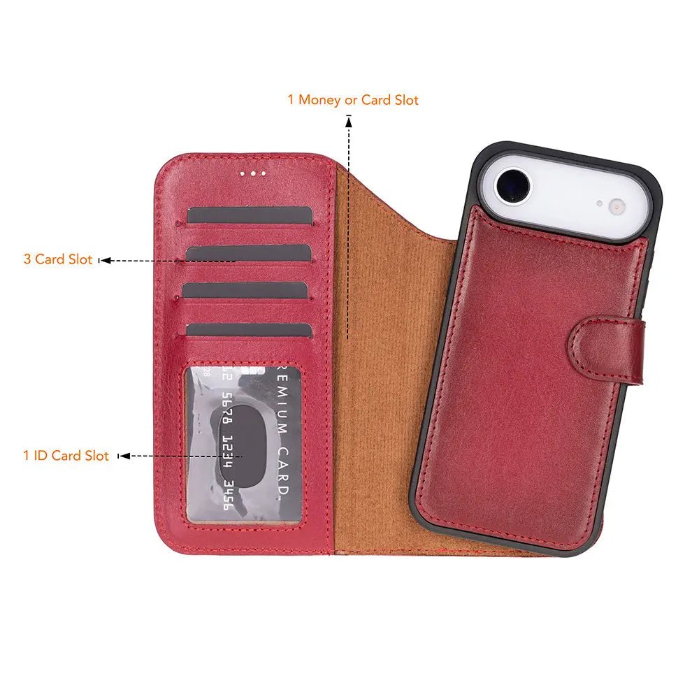 iPhone 17 Air Leather Wallet Case Detachable RFID MagSafe – Magic Series