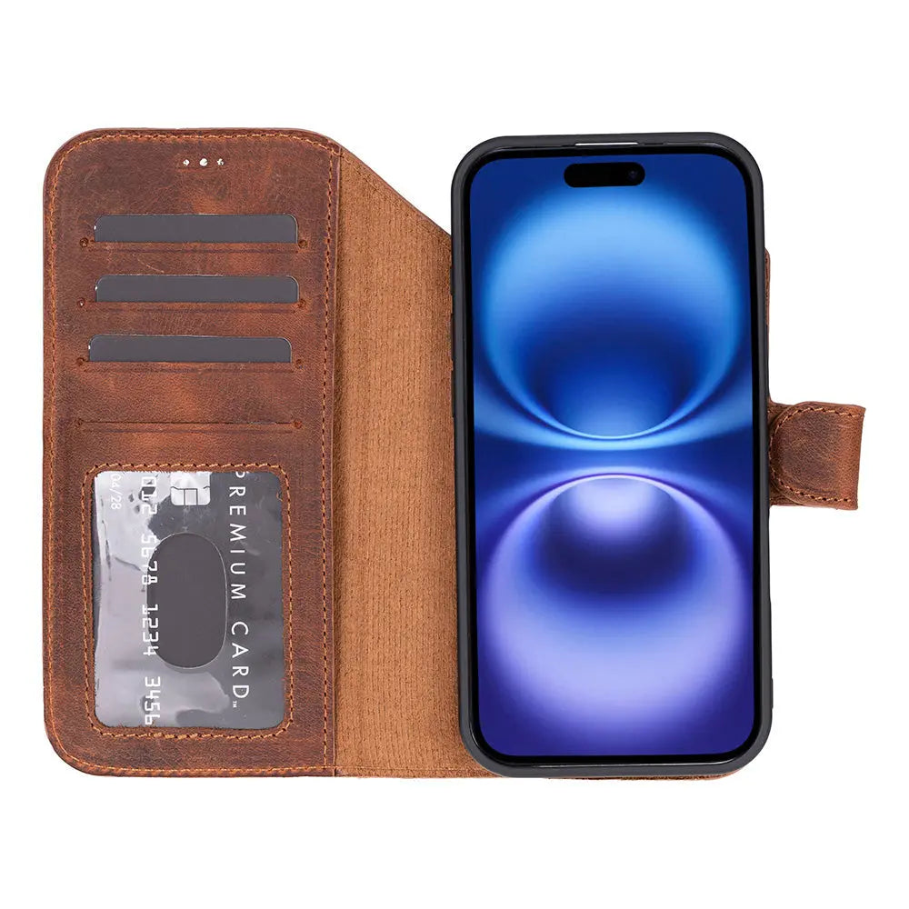 iPhone 17 Air Leather Wallet Case Detachable RFID MagSafe – Magic Series