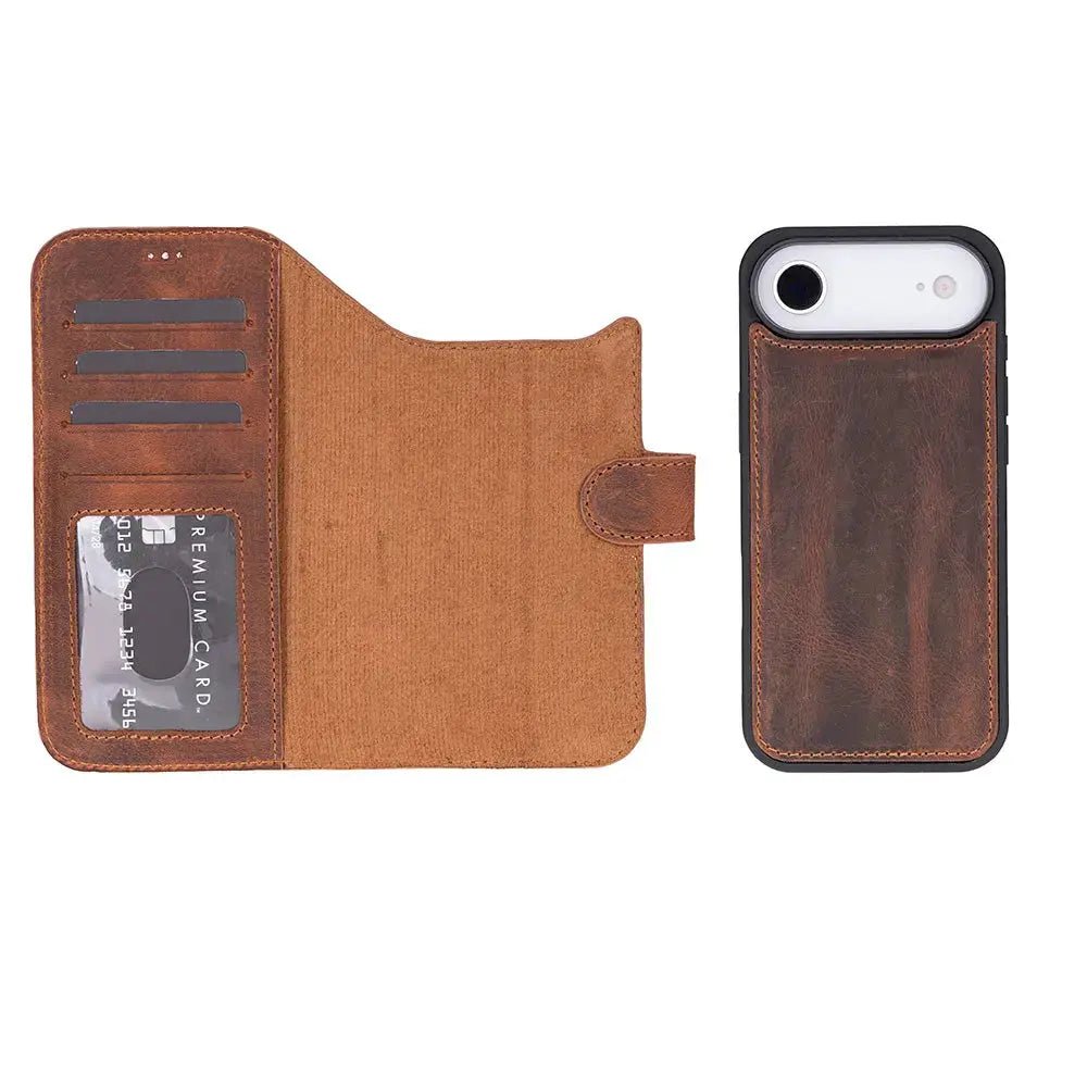 iPhone 17 Air Leather Wallet Case Detachable RFID MagSafe – Magic Series