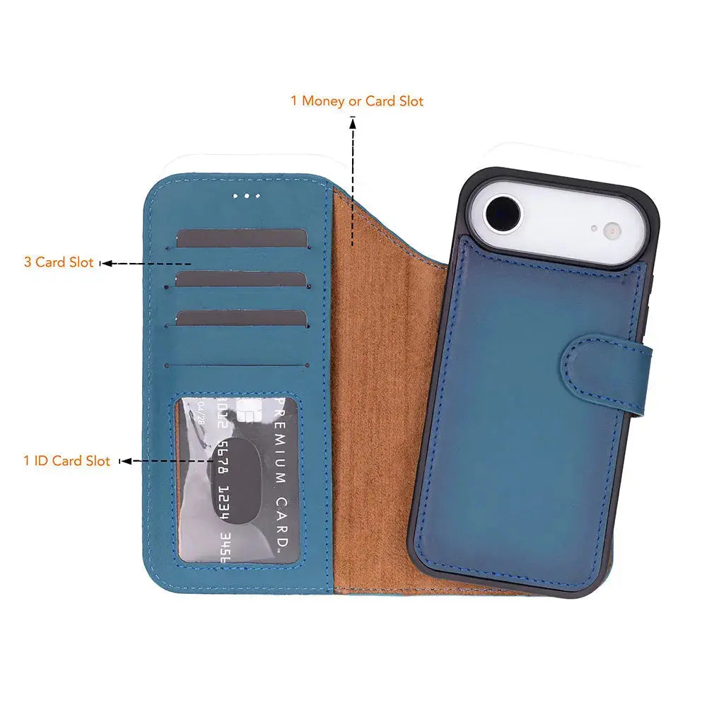 iPhone 17 Air Leather Wallet Case Detachable RFID MagSafe – Magic Series