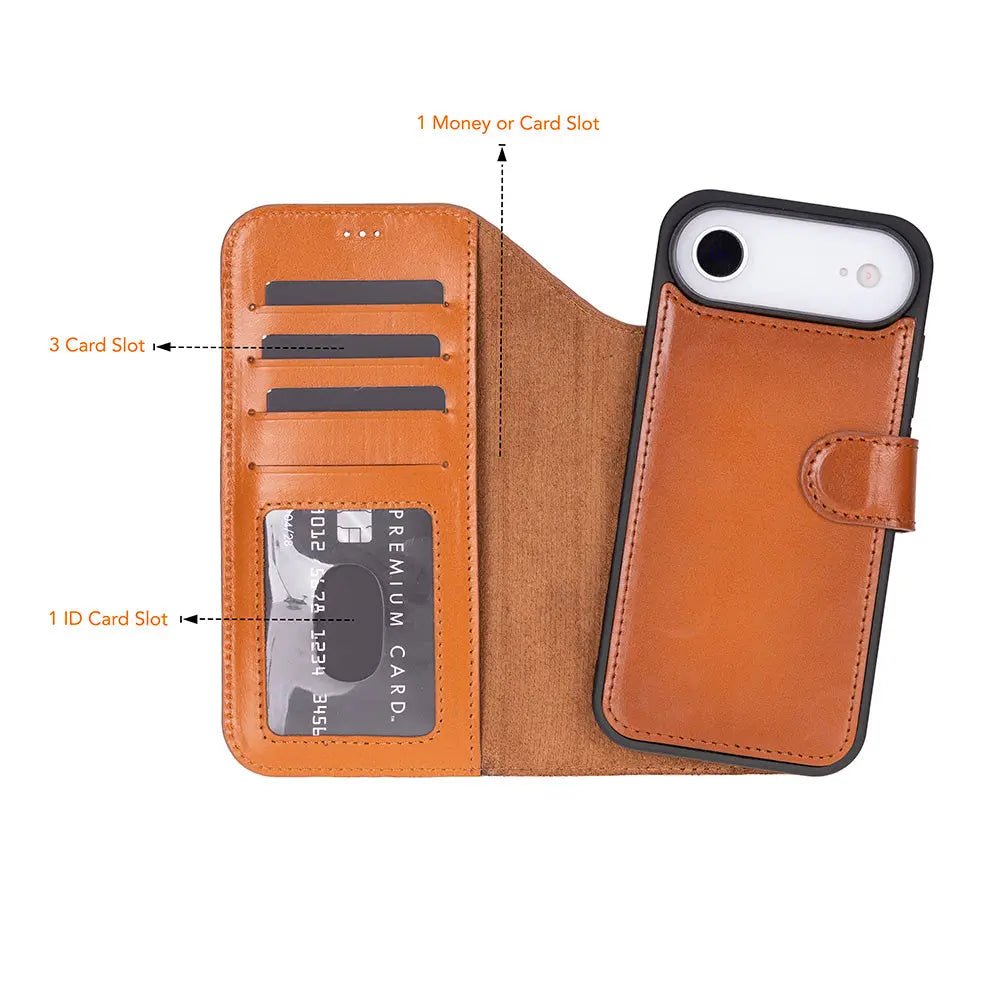 iPhone 17 Air Leather Wallet Case Detachable RFID MagSafe – Magic Series