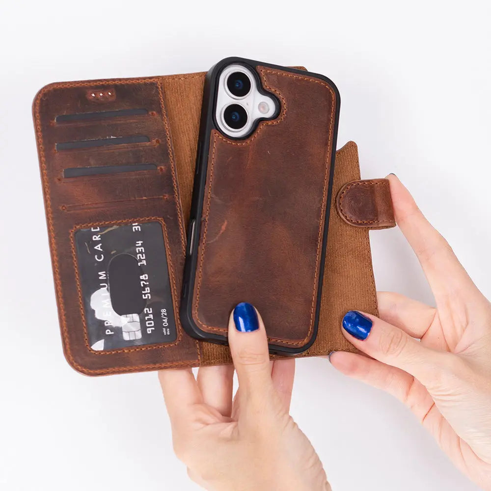 iPhone 17 Leather Wallet Case Detachable RFID MagSafe – Magic Series