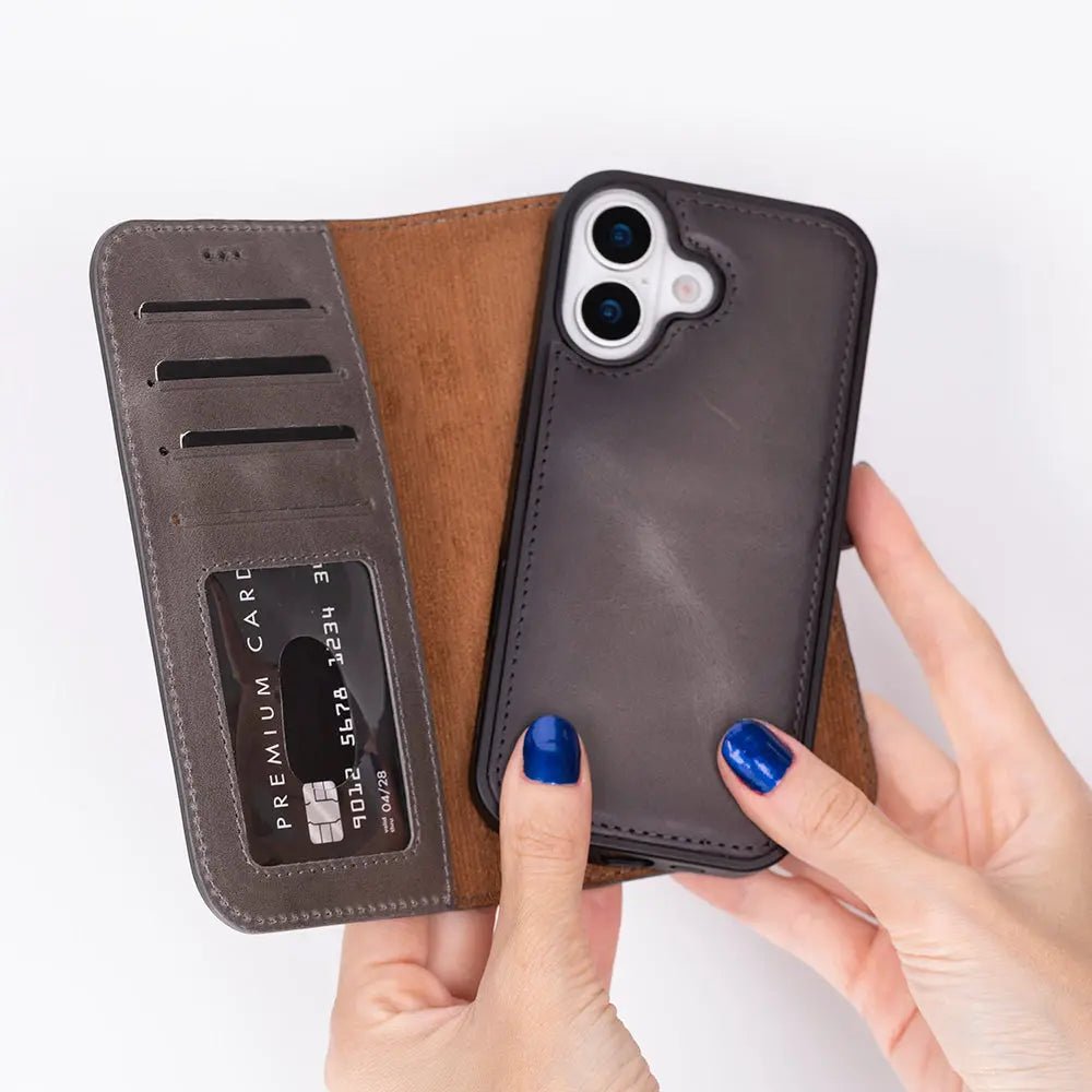 iPhone 17 Leather Wallet Case Detachable RFID MagSafe – Magic Series