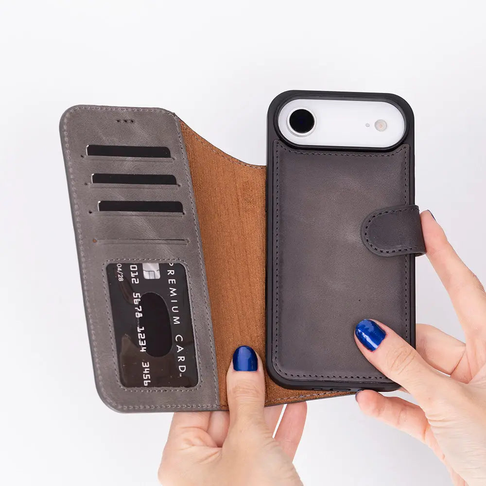 iPhone 17 Air Leather Wallet Case Detachable RFID MagSafe – Magic Series