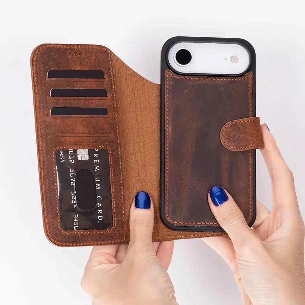 iPhone 17 Air Leather Wallet Case Detachable RFID MagSafe – Magic Series