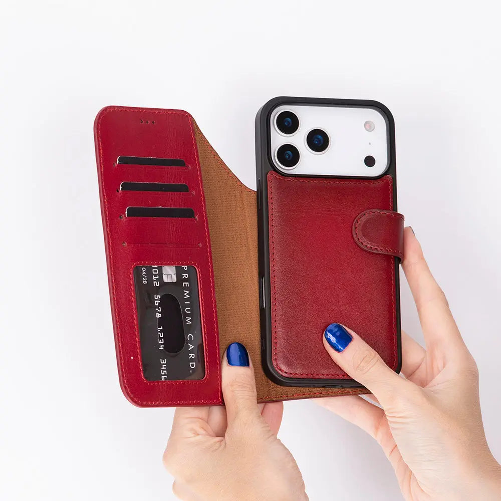 iPhone 17 Pro Max Leather Wallet Case Detachable RFID MagSafe – Magic Series