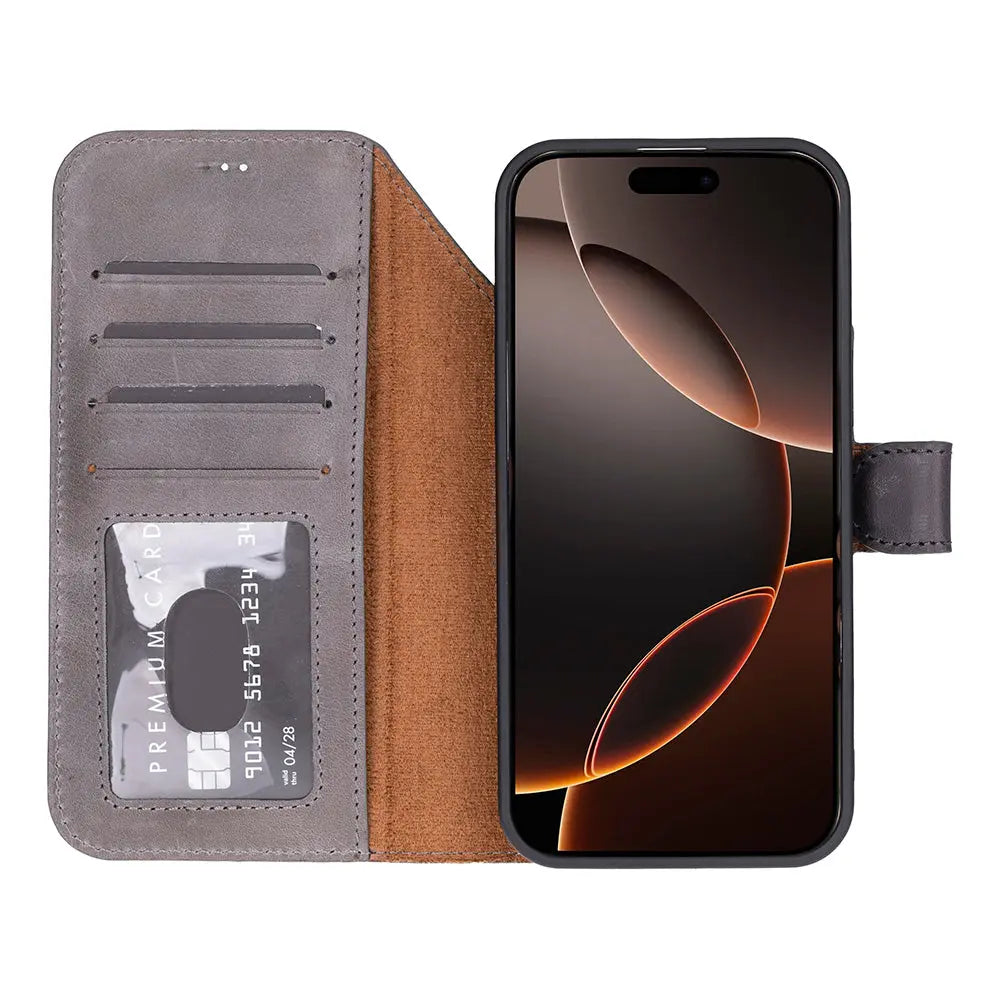 iPhone 17 Pro Max Leather Wallet Case Detachable RFID MagSafe – Magic Series