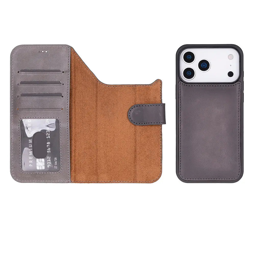 iPhone 17 Pro Max Leather Wallet Case Detachable RFID MagSafe – Magic Series
