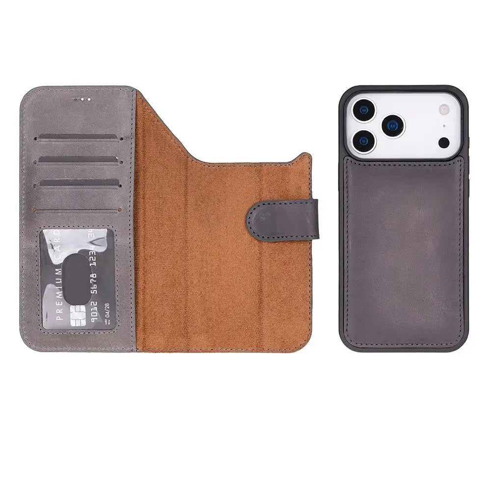 iPhone 17 Pro Leather Wallet Case Detachable RFID MagSafe – Magic Series