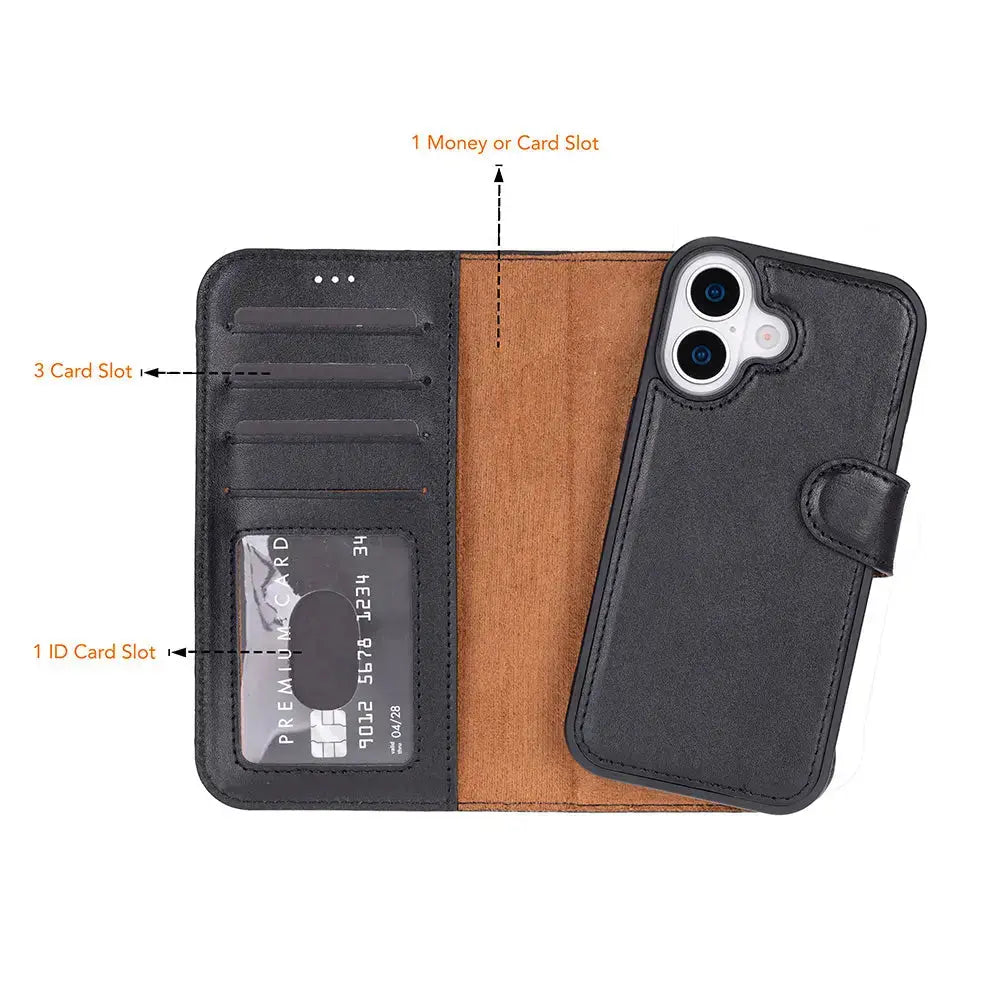 iPhone 17 Leather Wallet Case Detachable RFID MagSafe – Magic Series