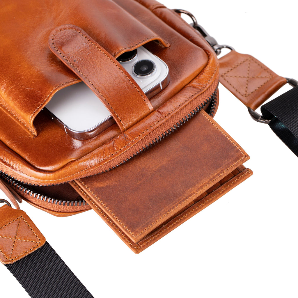 Pisa Leather Bag – Pebbled Leather Crossbody Bag for Men & Women for Everyday Elegance | Minimal & Handcrafted
