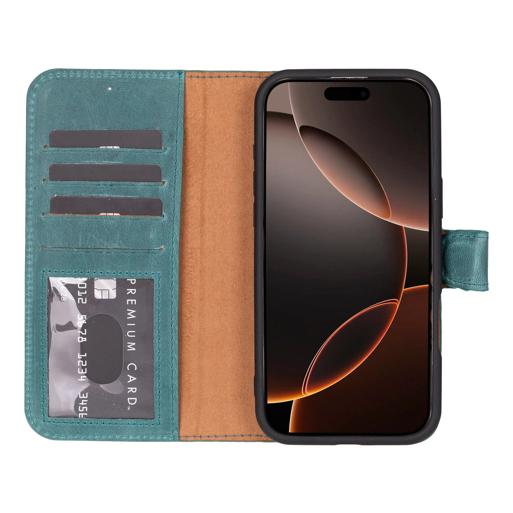 iPhone 16 Pro Max Leather Wallet Case Detachable RFID MagSafe – Magic Series