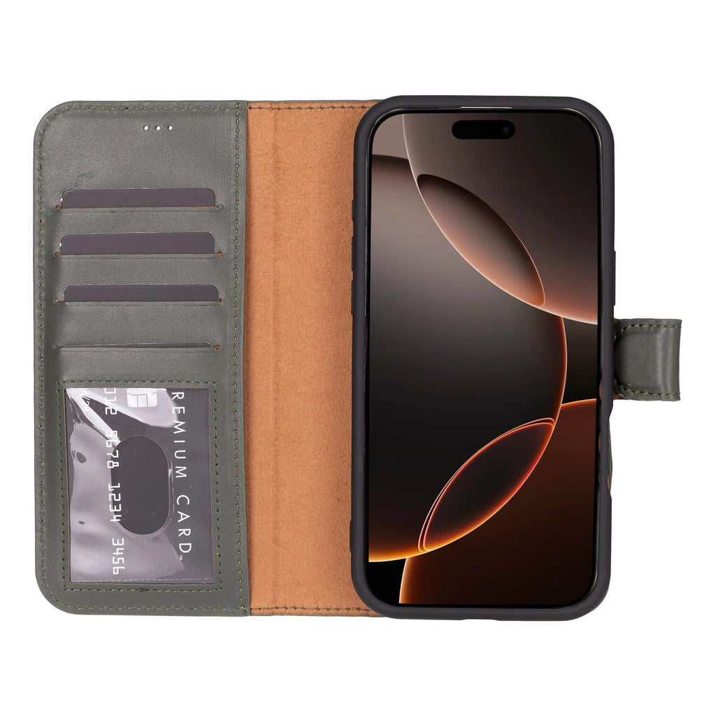 iPhone 16 Pro Leather Wallet Case Detachable RFID MagSafe – Magic Series