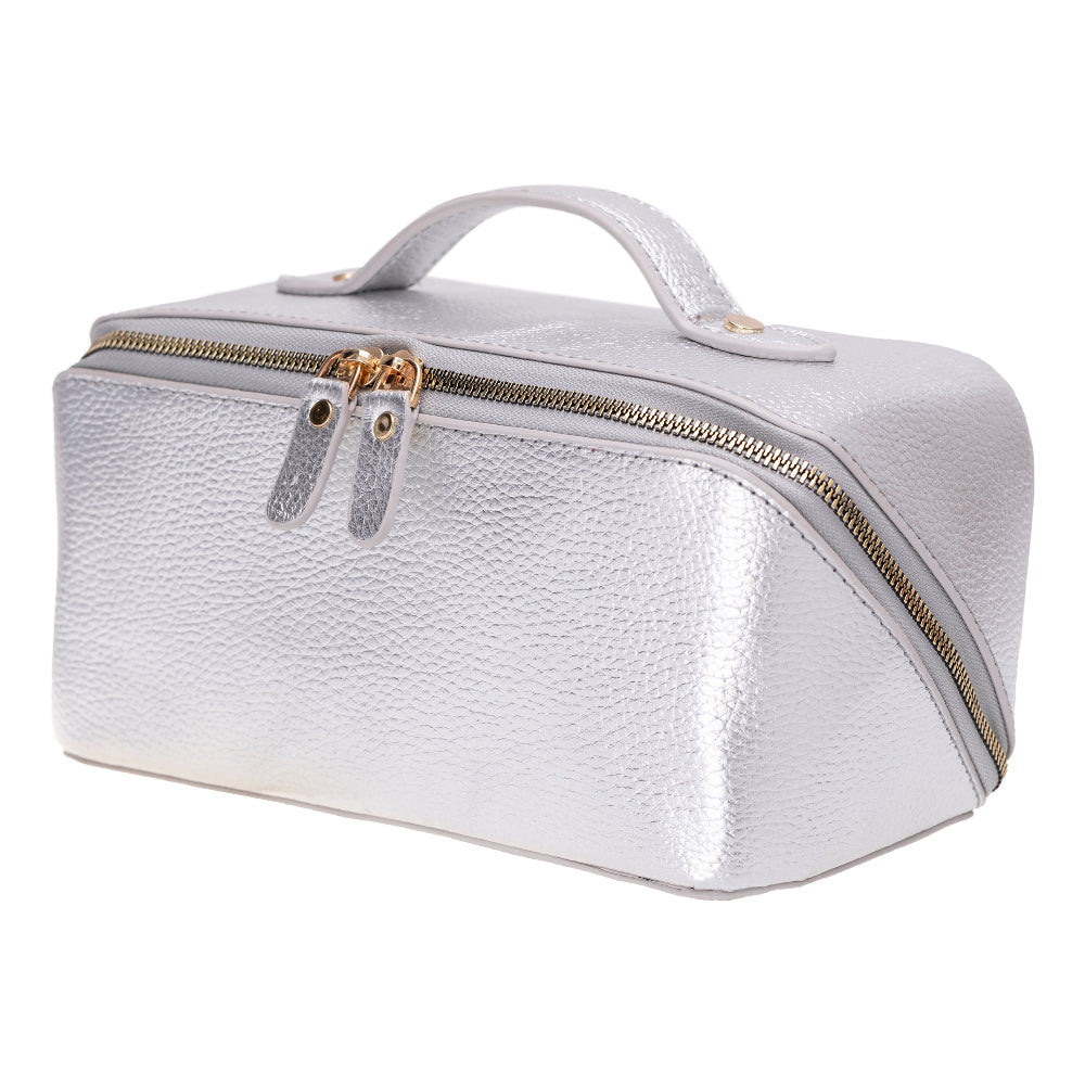 Ella Leather Makeup Bag – Genuine Leather Toiletry & Cosmetic Bag for Women for Travel Elegance | Minimal & Handcrafted