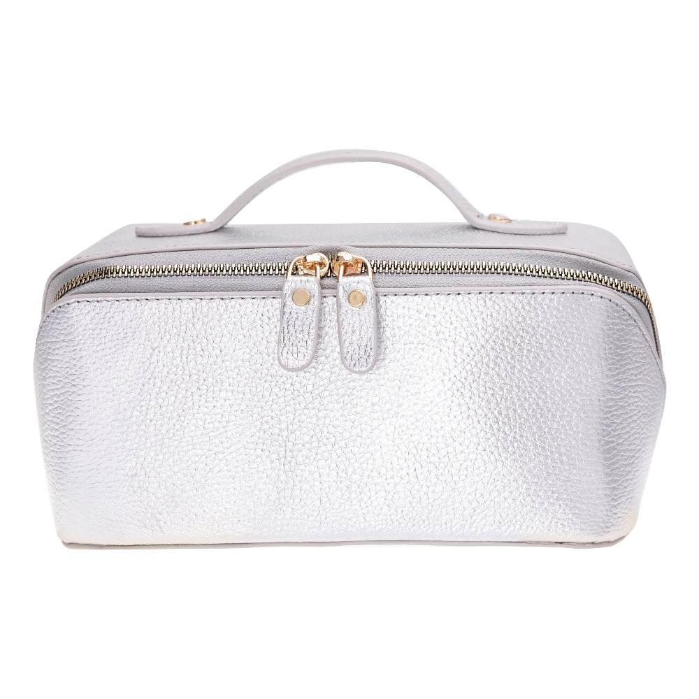 Ella Leather Makeup Bag – Genuine Leather Toiletry & Cosmetic Bag for Women for Travel Elegance | Minimal & Handcrafted