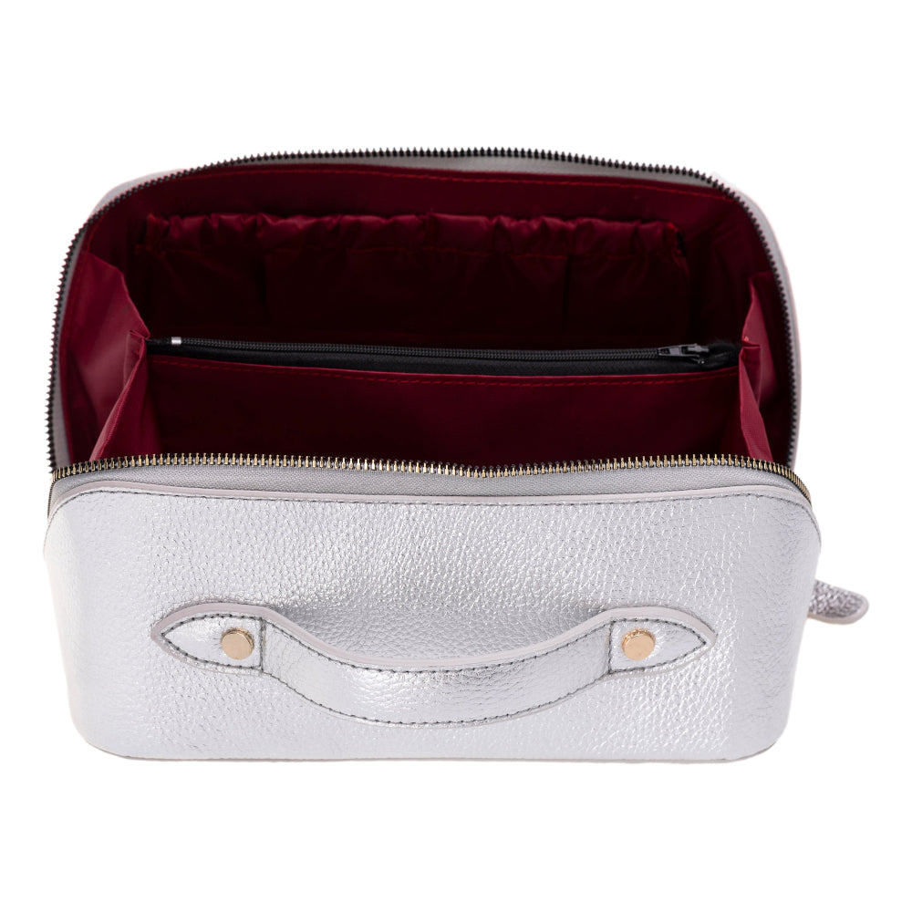 Ella Leather Makeup Bag – Genuine Leather Toiletry & Cosmetic Bag for Women for Travel Elegance | Minimal & Handcrafted