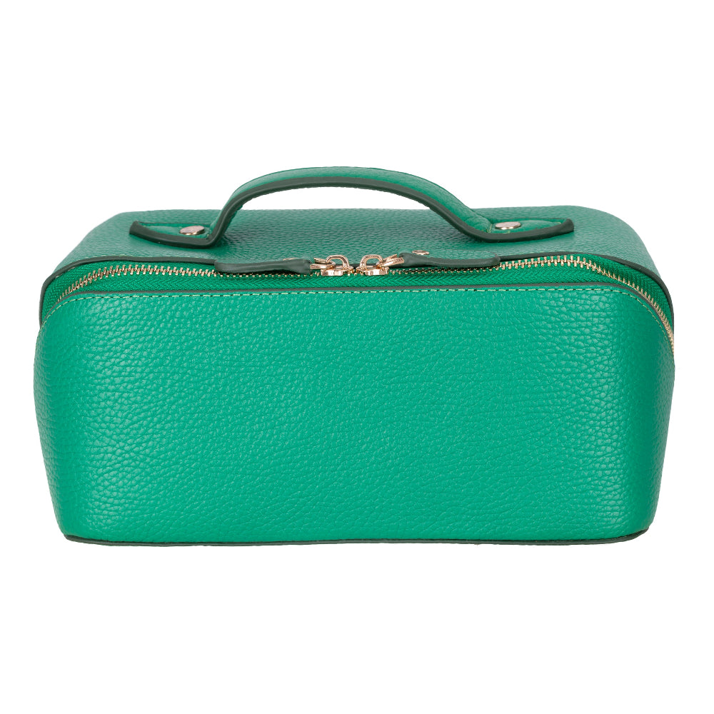Ella Leather Makeup Bag – Genuine Leather Toiletry & Cosmetic Bag for Women for Travel Elegance | Minimal & Handcrafted