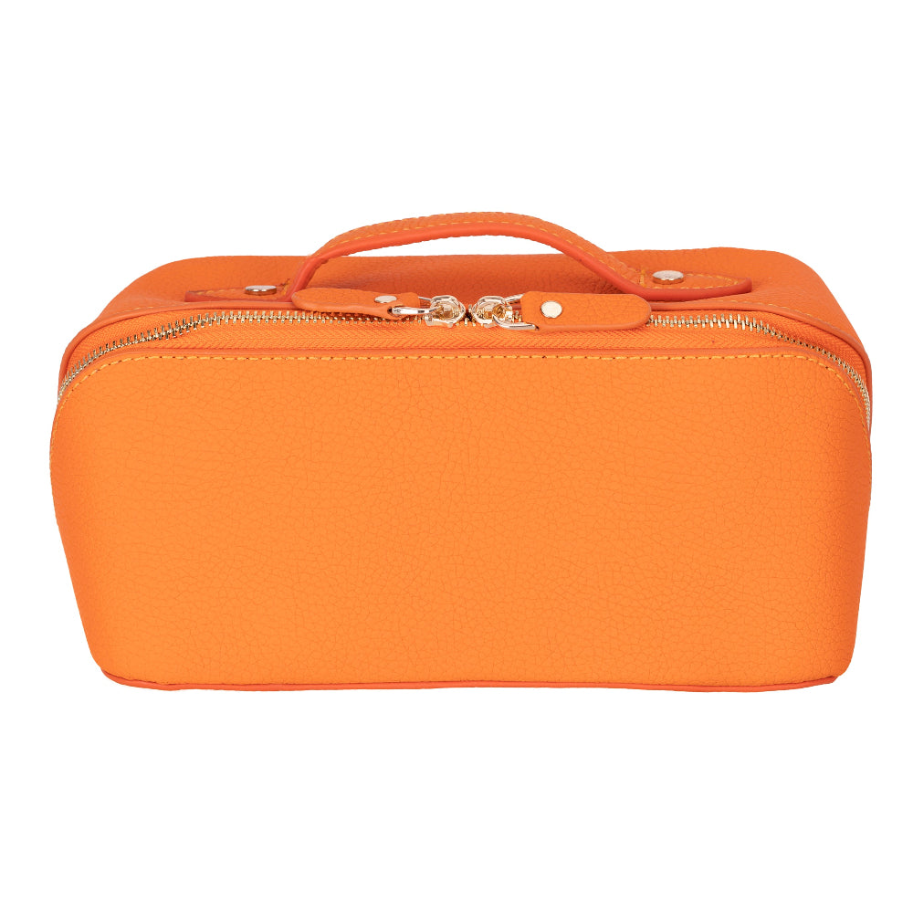 Ella Leather Makeup Bag – Genuine Leather Toiletry & Cosmetic Bag for Women for Travel Elegance | Minimal & Handcrafted