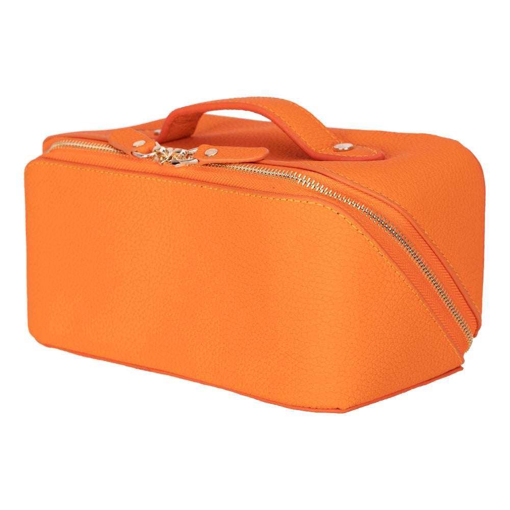 Ella Leather Makeup Bag – Genuine Leather Toiletry & Cosmetic Bag for Women for Travel Elegance | Minimal & Handcrafted