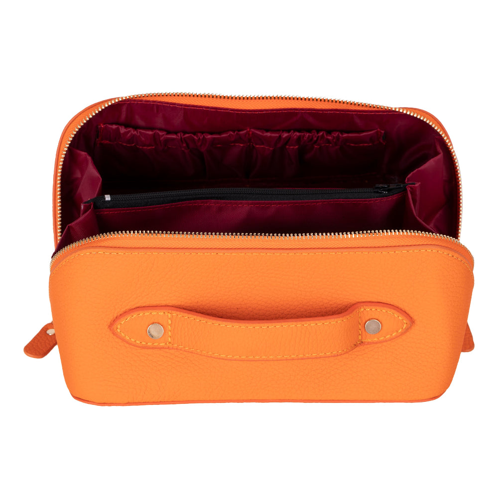 Ella Leather Makeup Bag – Genuine Leather Toiletry & Cosmetic Bag for Women for Travel Elegance | Minimal & Handcrafted