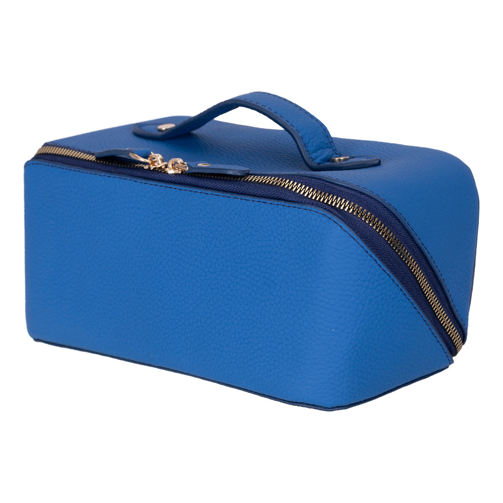 Ella Leather Makeup Bag – Genuine Leather Toiletry & Cosmetic Bag for Women for Travel Elegance | Minimal & Handcrafted