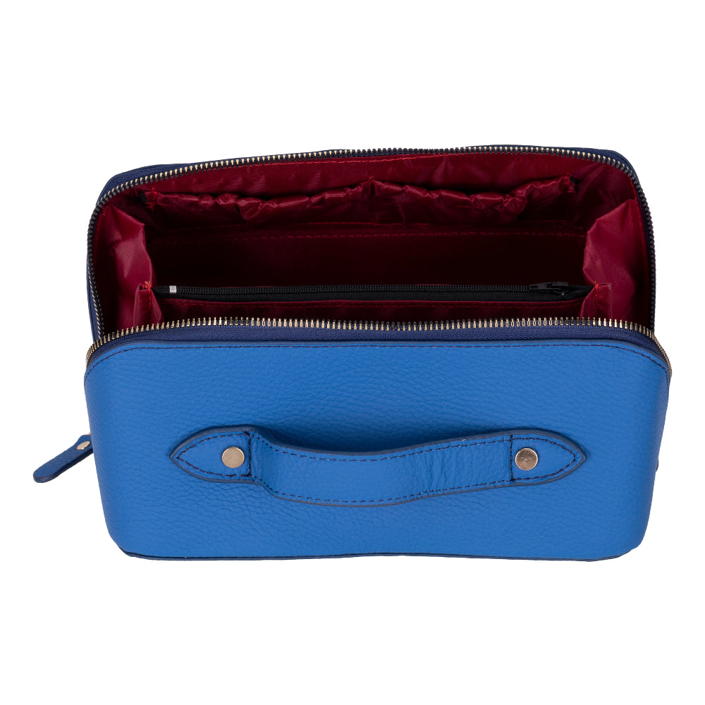 Ella Leather Makeup Bag – Genuine Leather Toiletry & Cosmetic Bag for Women for Travel Elegance | Minimal & Handcrafted