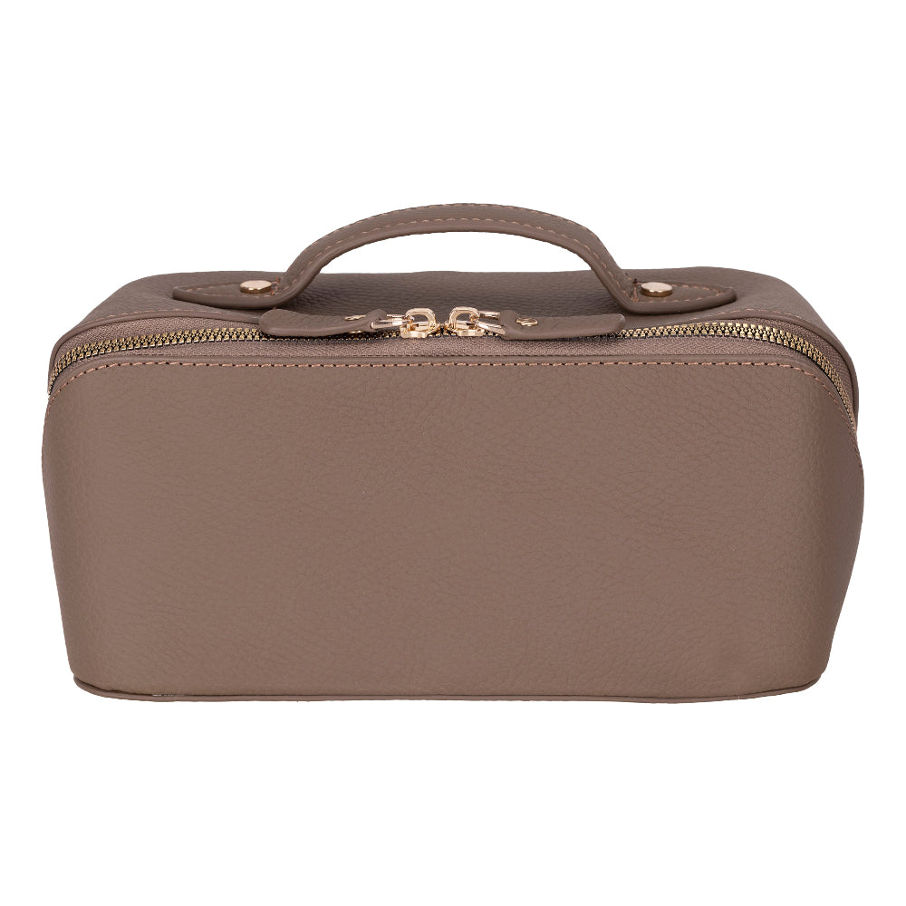 Ella Leather Makeup Bag – Genuine Leather Toiletry & Cosmetic Bag for Women for Travel Elegance | Minimal & Handcrafted