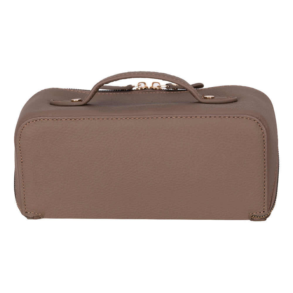 Ella Leather Makeup Bag – Genuine Leather Toiletry & Cosmetic Bag for Women for Travel Elegance | Minimal & Handcrafted