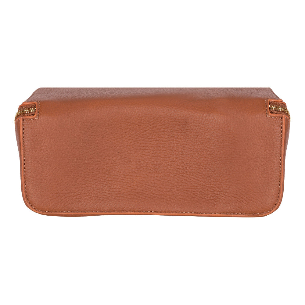 Ella Leather Makeup Bag – Genuine Leather Toiletry & Cosmetic Bag for Women for Travel Elegance | Minimal & Handcrafted
