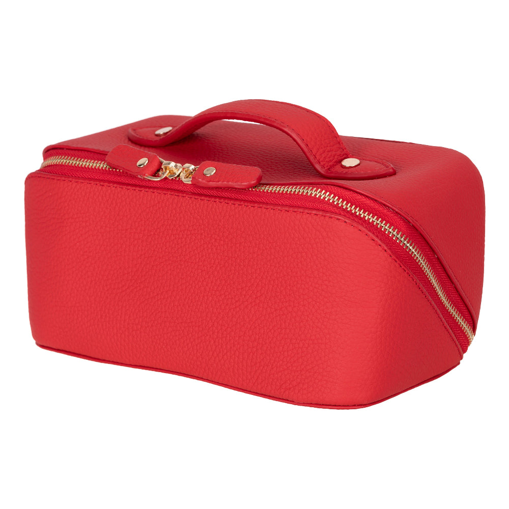 Ella Leather Makeup Bag – Genuine Leather Toiletry & Cosmetic Bag for Women for Travel Elegance | Minimal & Handcrafted