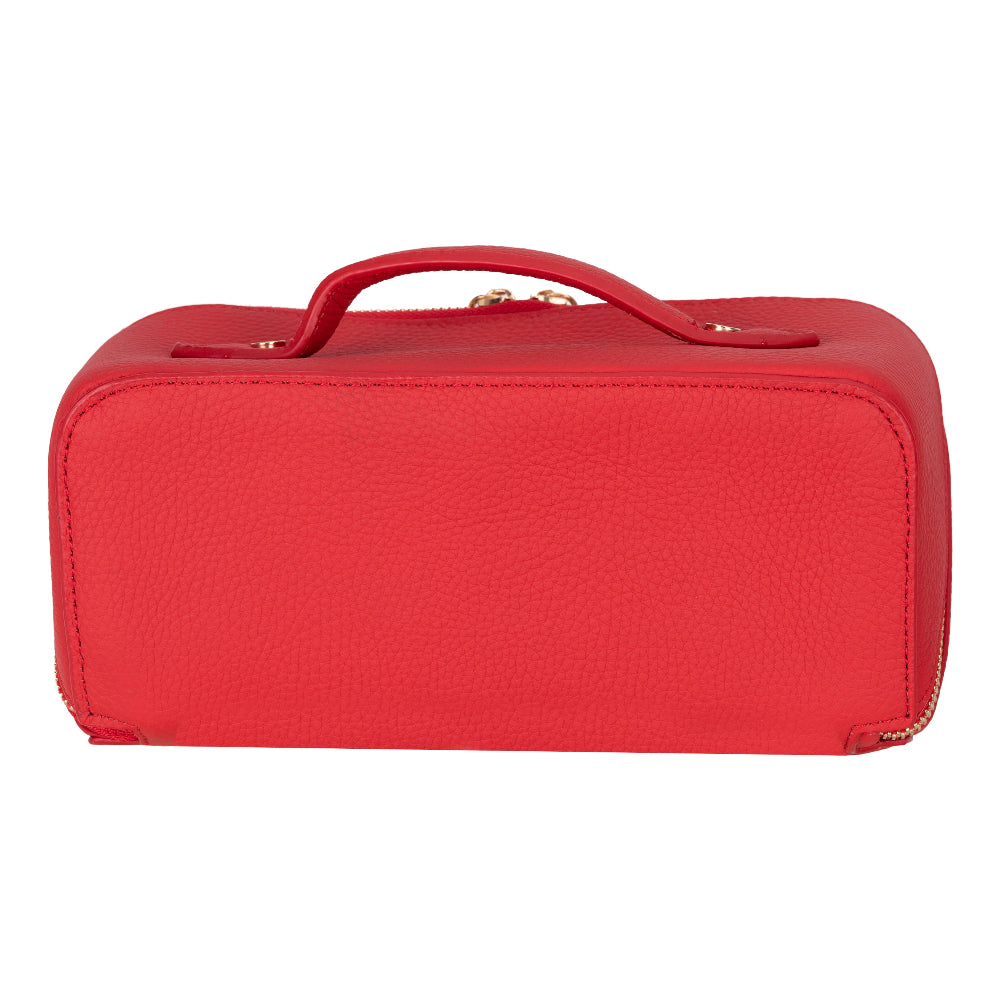 Ella Leather Makeup Bag – Genuine Leather Toiletry & Cosmetic Bag for Women for Travel Elegance | Minimal & Handcrafted
