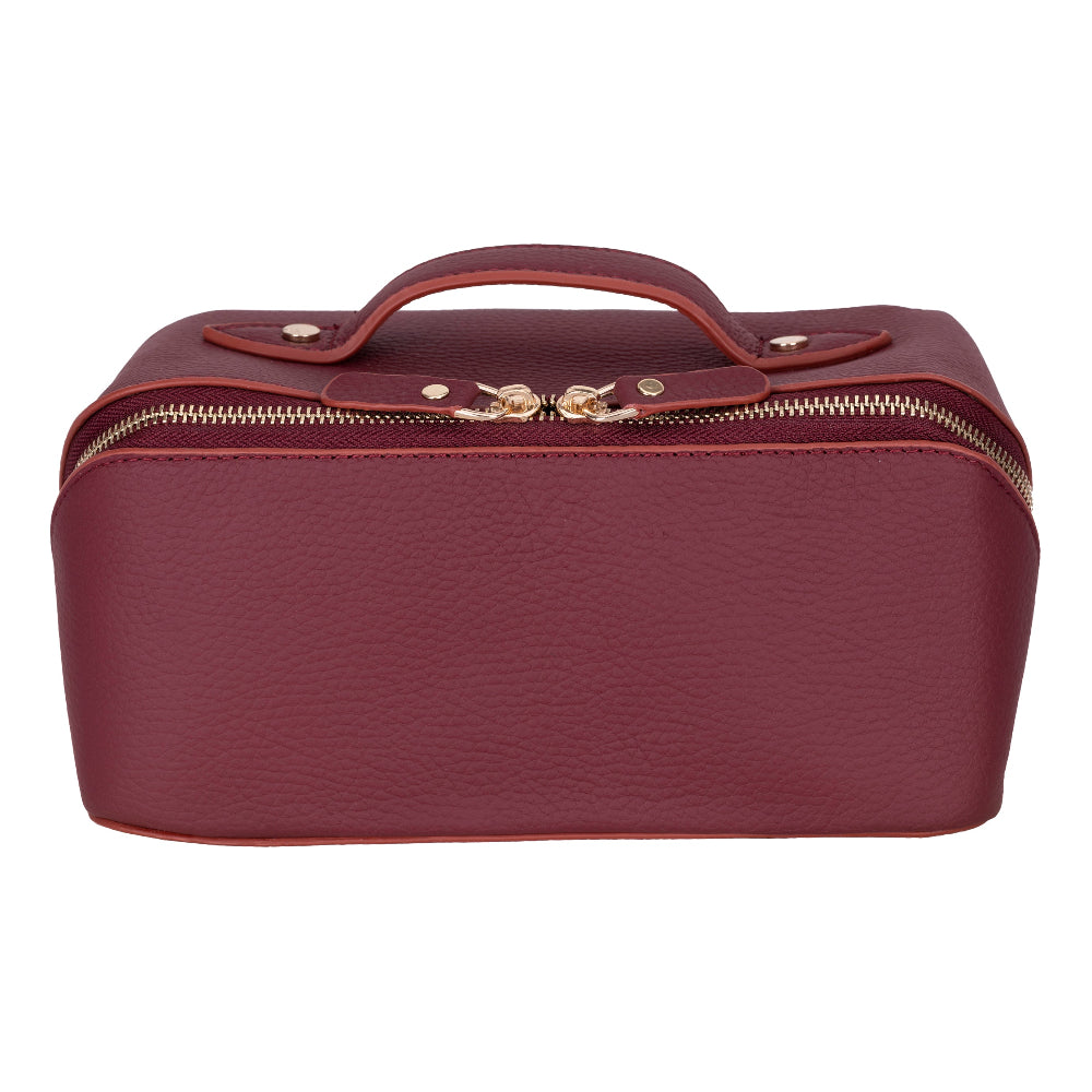 Ella Leather Makeup Bag – Genuine Leather Toiletry & Cosmetic Bag for Women for Travel Elegance | Minimal & Handcrafted