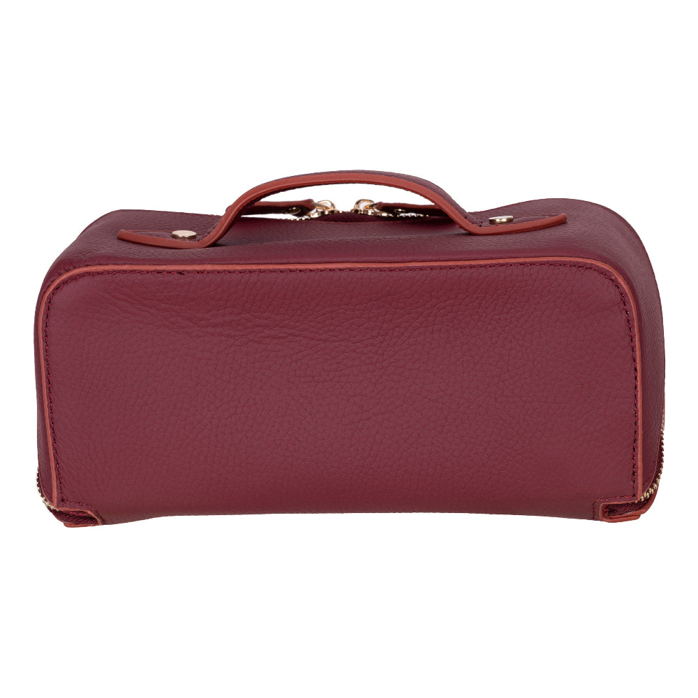 Ella Leather Makeup Bag – Genuine Leather Toiletry & Cosmetic Bag for Women for Travel Elegance | Minimal & Handcrafted